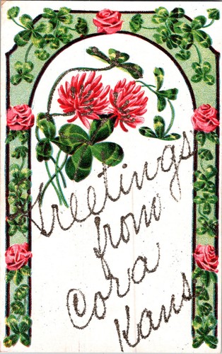 Postcard greetings from - postcard, cora